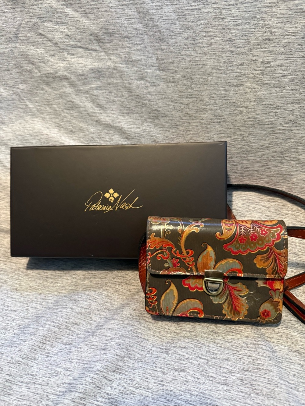 Patricia Nash Multicolor Paisley Leather Wallet and Scarf Set - Picture 2 of 3